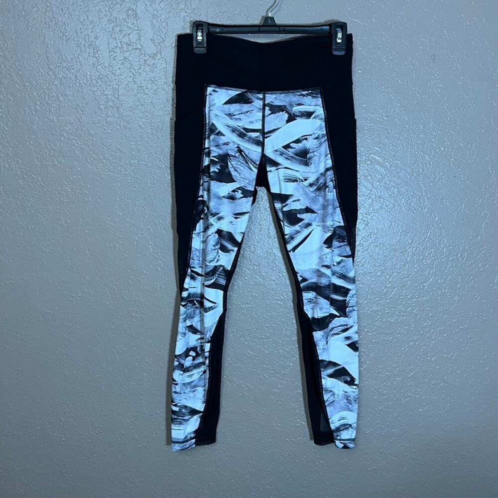 Athleta leggings black gray medium mesh
